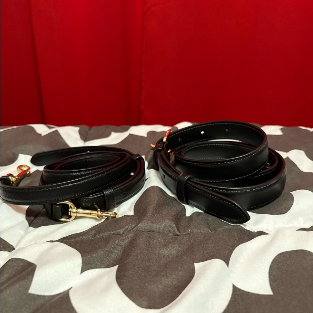 Coach Black Leather Straps with Gold Hardware Crossbody